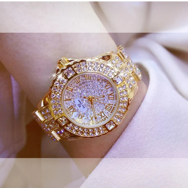 53_Femmes montres diamant or montre dames montres de luxe marque strass femmes Bracelet montres femme Relogio Feminino