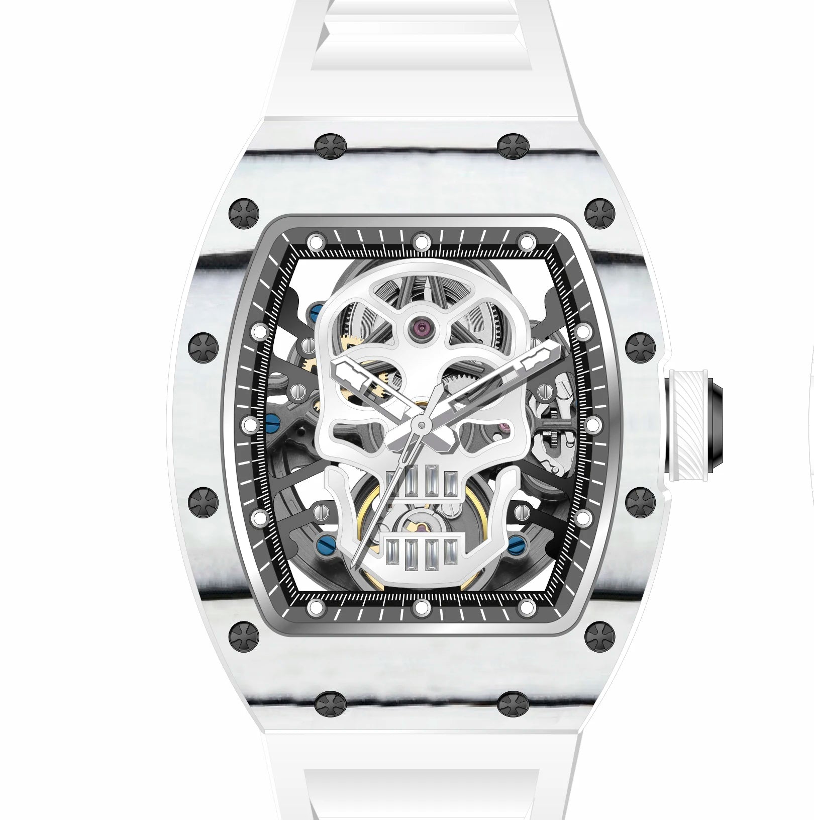 CHANCE JC-9-190G-7 Luxury Hollow Dial Automatic Watches Waterproof Sport Appearance Fashionable Skull Men Mechanical Watch