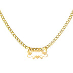 Custom Butterfly Cartoon Character Name Necklace Women Nameplate Jewelry Gold Stainless Steel Cuban Chain Initial Necklaces
