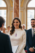 Huitan – collier de série CZ violet pour femmes, accessoires de fête de fiançailles, nouveau design, livraison directe