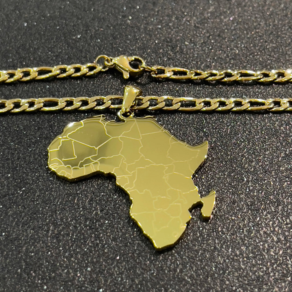 Drop Shipping Factory Customized Africa Map Countries Map Necklace for Hot Sale