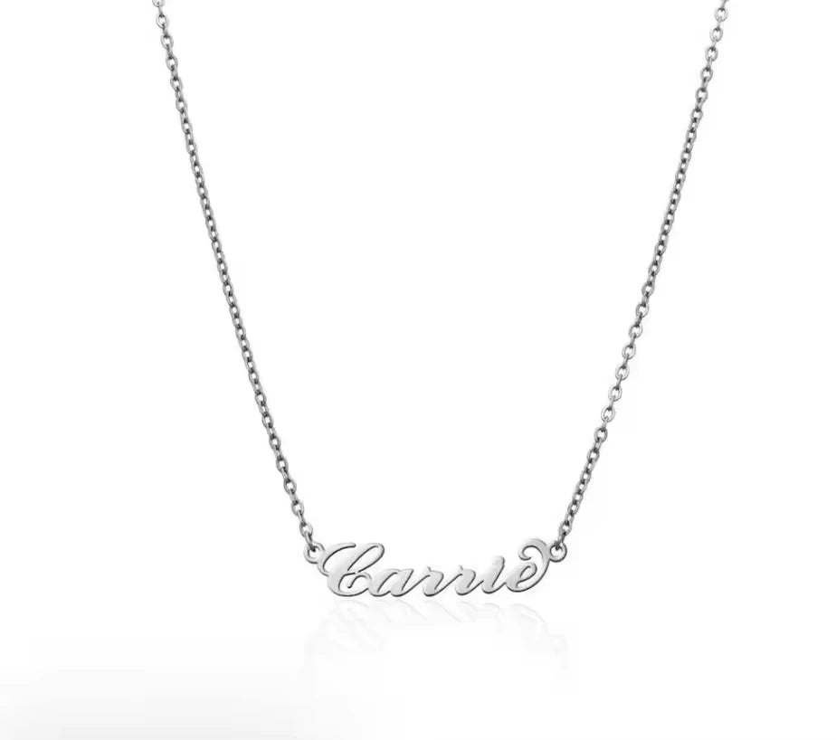 Dropshipping Custom Stainless Steel Name Necklace 14K 18K Gold Plated DIY Pendant Trendy Personalised Jewelry Set