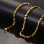NUOAY Custom Logo Franco Chain Necklace 18K Gold Plated Stainless Steel Hip Hop Women's Chain Necklace 4/5/6MM Wholesale Jewelry