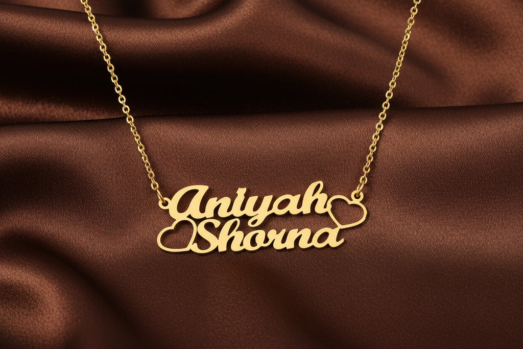 Dropshipping Custom Stainless Steel Name Necklace 14K 18K Gold Plated DIY Pendant Trendy Personalised Jewelry Set