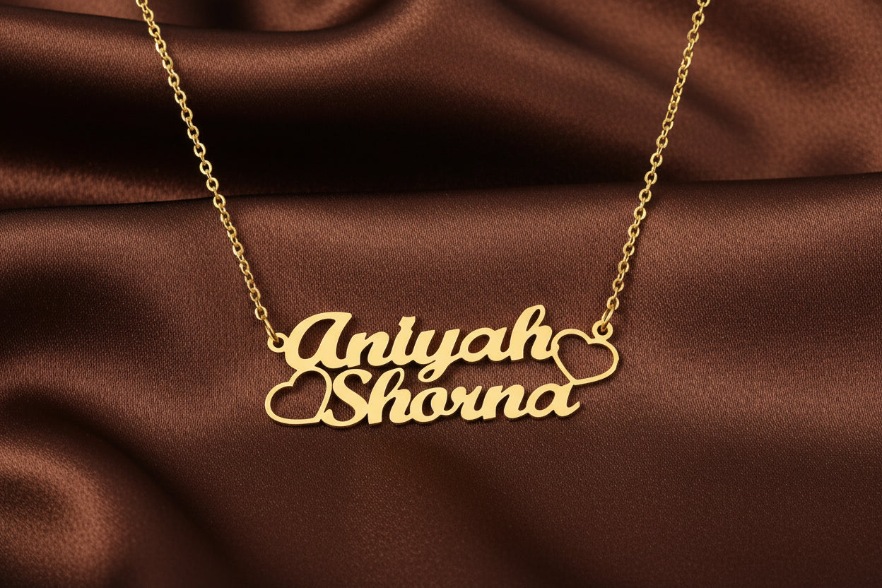 Dropshipping Custom Stainless Steel Name Necklace 14K 18K Gold Plated DIY Pendant Trendy Personalised Jewelry Set