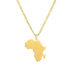 Stainless Steel Africa Map Pendant Necklaces Different Countries Jewelry for Women Men African Accessories