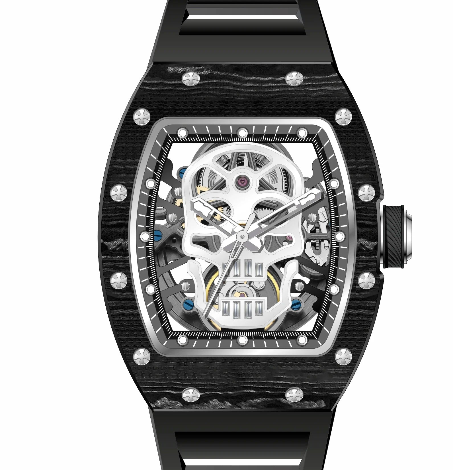 CHANCE JC-9-190G-7 Luxury Hollow Dial Automatic Watches Waterproof Sport Appearance Fashionable Skull Men Mechanical Watch