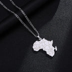 Stainless Steel Africa Map Pendant Necklaces Different Countries Jewelry for Women Men African Accessories