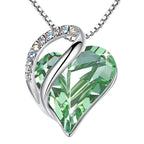Retro Classic Heart of the Ocean Necklace Silver Plating Love Heart Shape Crystal Birthstone Necklace for Women Jewelry Gifts