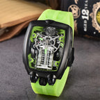 Luxury Men's Watch Stainless Steel Skeleton Case with Silicone Band Japanese Automatic Movement Watch Engine Decoration Watch