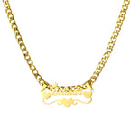 Custom Butterfly Cartoon Character Name Necklace Women Nameplate Jewelry Gold Stainless Steel Cuban Chain Initial Necklaces