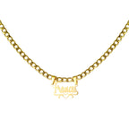 Custom Butterfly Cartoon Character Name Necklace Women Nameplate Jewelry Gold Stainless Steel Cuban Chain Initial Necklaces
