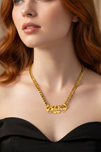 Custom Butterfly Cartoon Character Name Necklace Women Nameplate Jewelry Gold Stainless Steel Cuban Chain Initial Necklaces