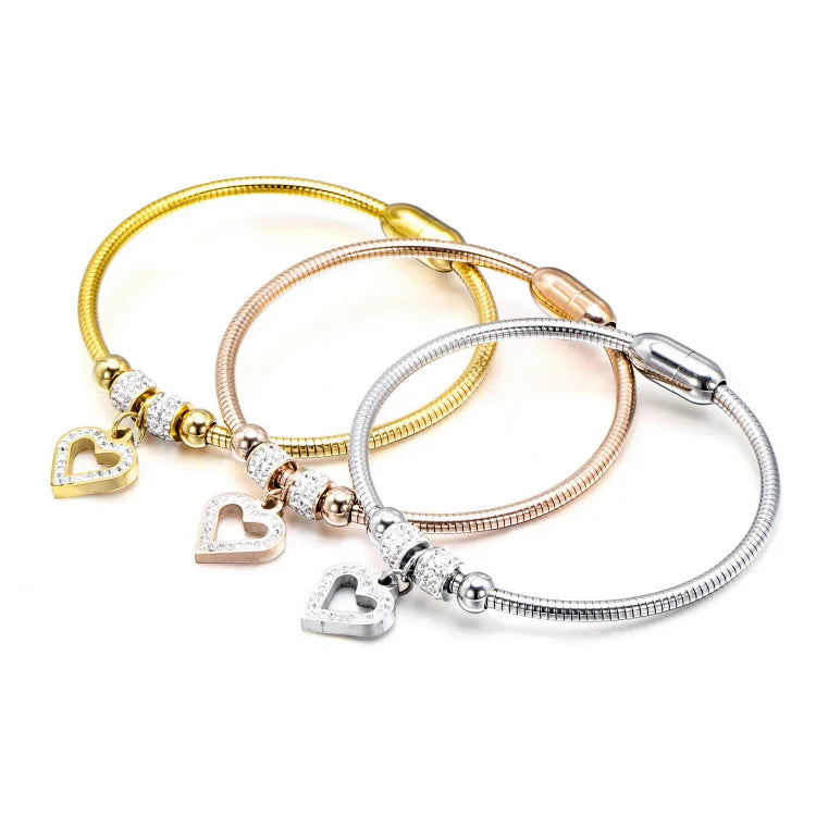 Stainless Steel Gold-Plated Bracelet with Cross Pattern Ladies Jewelry Featuring Diamond Pearl Parties Weddings Gifts Friends