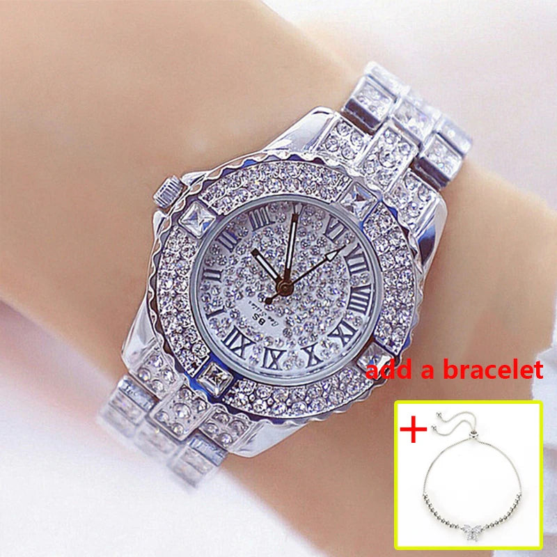 53_Femmes montres diamant or montre dames montres de luxe marque strass femmes Bracelet montres femme Relogio Feminino