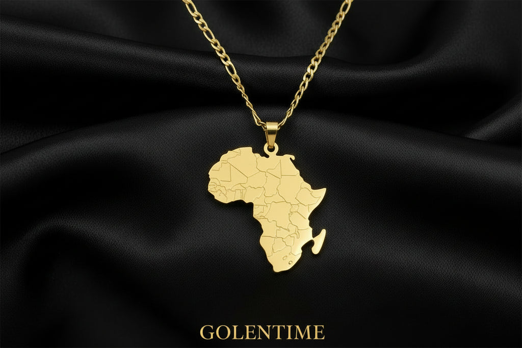 Stainless Steel Africa Map Pendant Necklaces Different Countries Jewelry for Women Men African Accessories