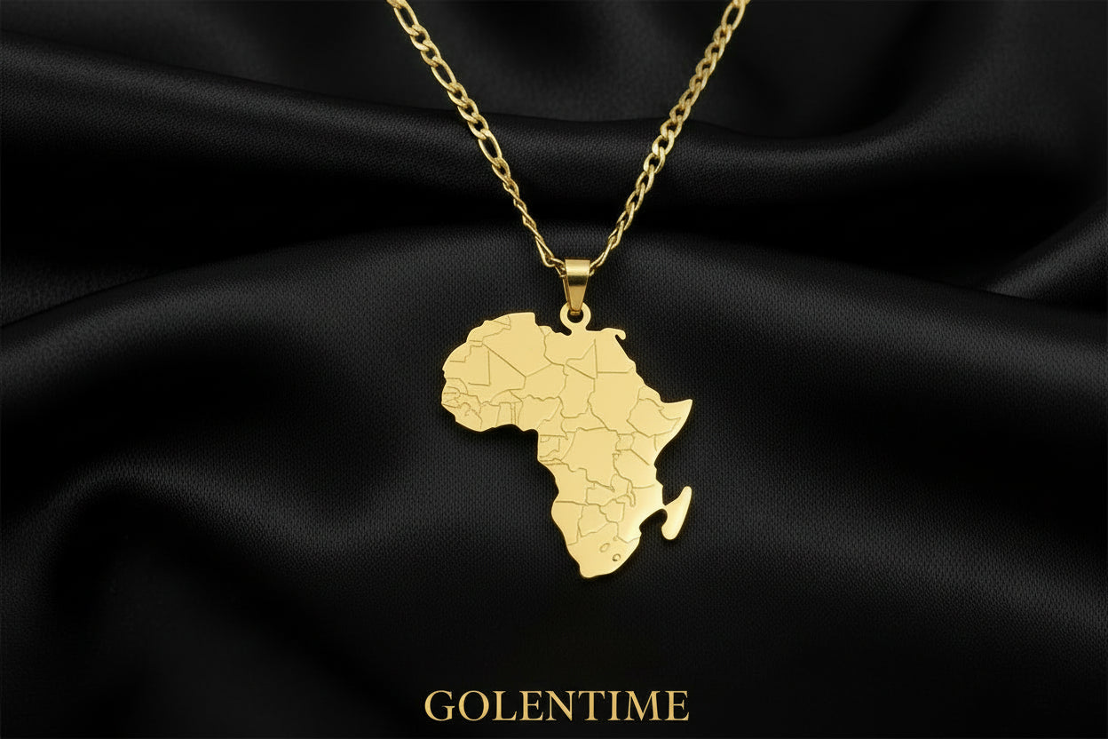 Stainless Steel Africa Map Pendant Necklaces Different Countries Jewelry for Women Men African Accessories
