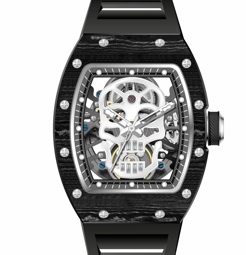 CHANCE JC-9-190G-7 Luxury Hollow Dial Automatic Watches Waterproof Sport Appearance Fashionable Skull Men Mechanical Watch
