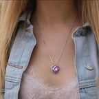 Retro Classic Heart of the Ocean Necklace Silver Plating Love Heart Shape Crystal Birthstone Necklace for Women Jewelry Gifts