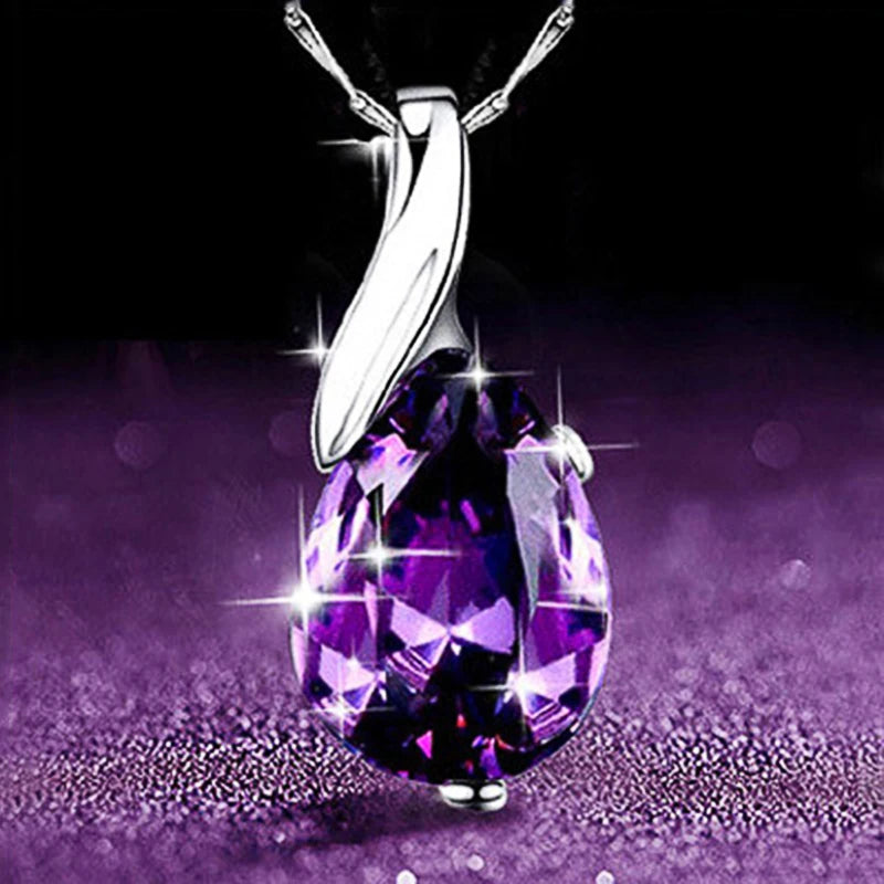 Huitan – collier de série CZ violet pour femmes, accessoires de fête de fiançailles, nouveau design, livraison directe