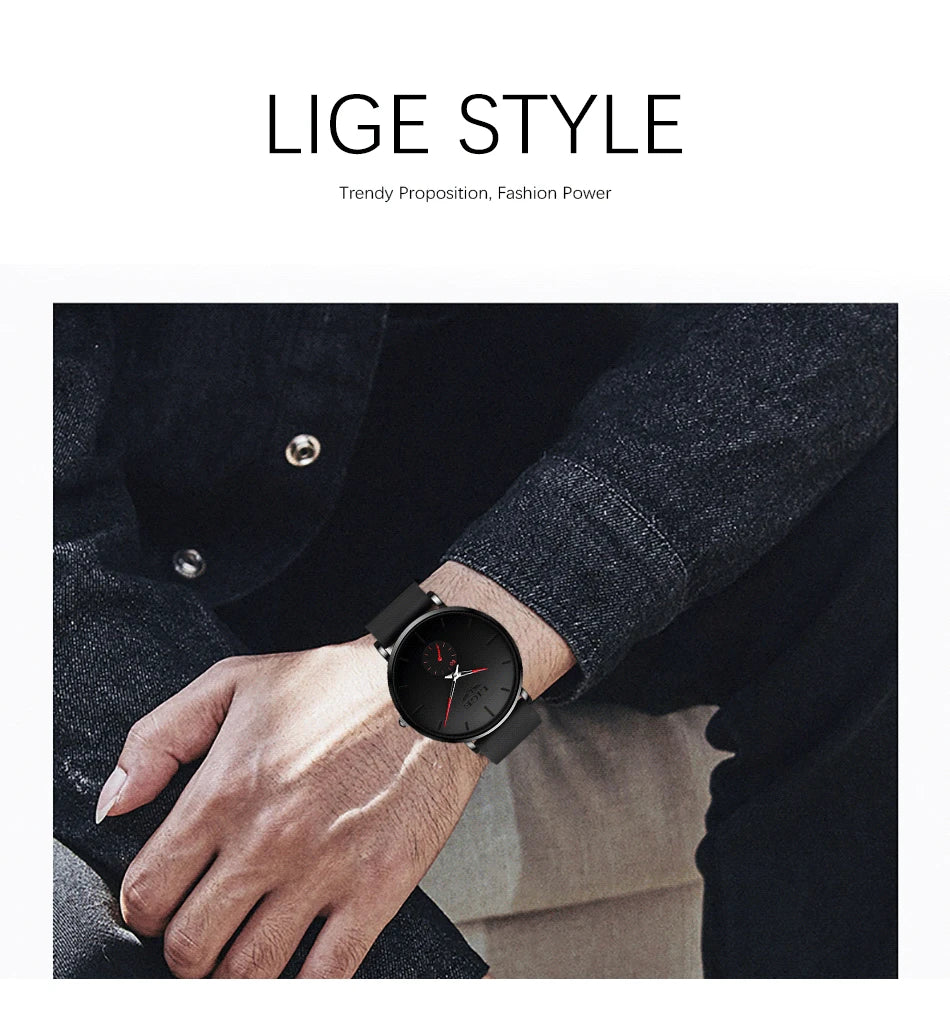 GOLENTIME Montre Homme LIGE Sport Quartz Ultra-Mince — Étanche Luxe Moderne, vue 16