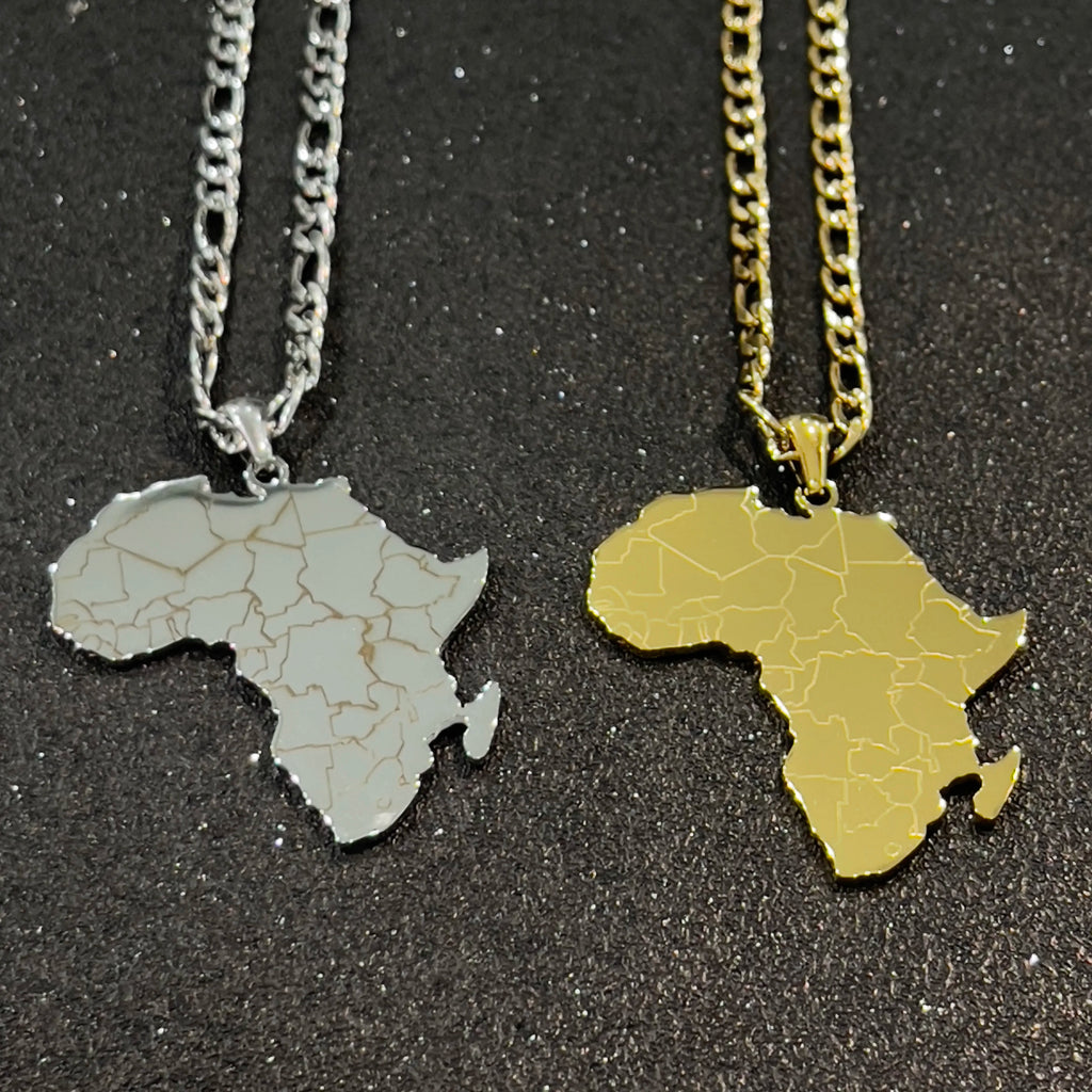 Drop Shipping Factory Customized Africa Map Countries Map Necklace for Hot Sale