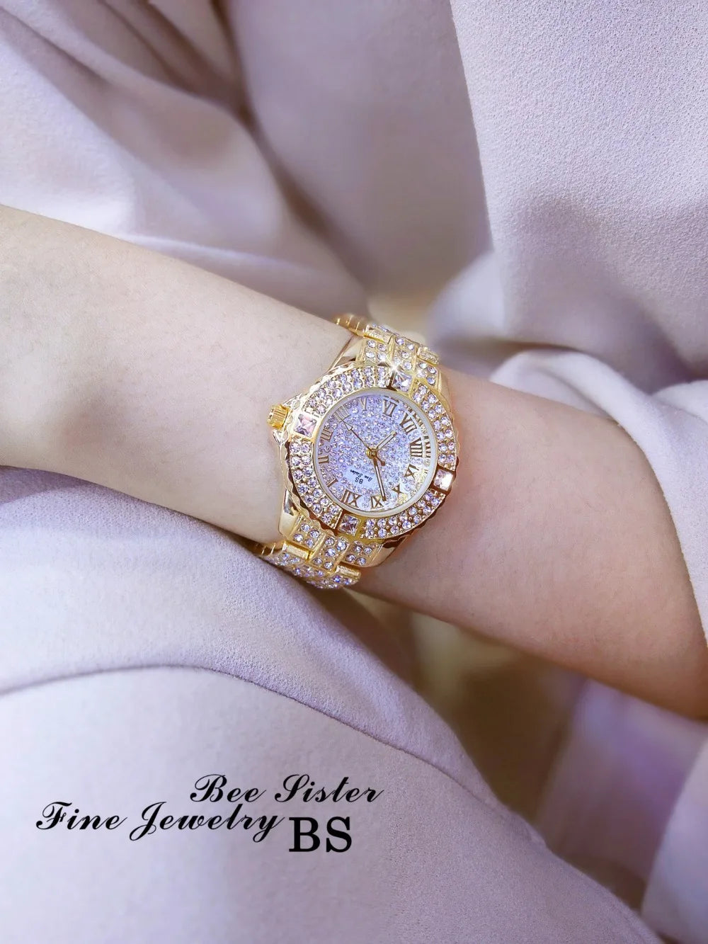 53_Femmes montres diamant or montre dames montres de luxe marque strass femmes Bracelet montres femme Relogio Feminino