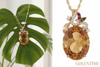 ZHFANGIYE collier classique 925 bijoux en argent avec pendentif ovale en pierre précieuse de Zircon citrine pour les femmes cadeaux de promesse de fête de mariage