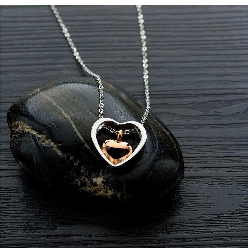 Trendy Jewelry Necklace Boutique Stainless Steel Necklace Heart Pendant Choker Necklace Commemorate Cremation Jewelry for Ashesn
