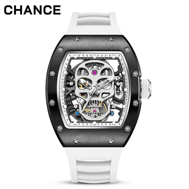 CHANCE JC-9-190G-7 Luxury Hollow Dial Automatic Watches Waterproof Sport Appearance Fashionable Skull Men Mechanical Watch