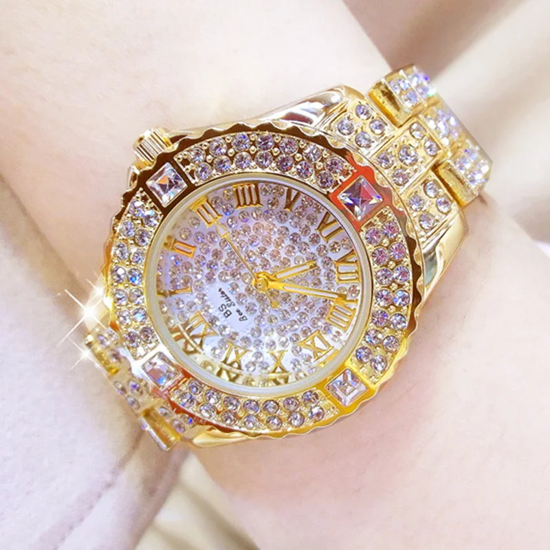 53_Femmes montres diamant or montre dames montres de luxe marque strass femmes Bracelet montres femme Relogio Feminino