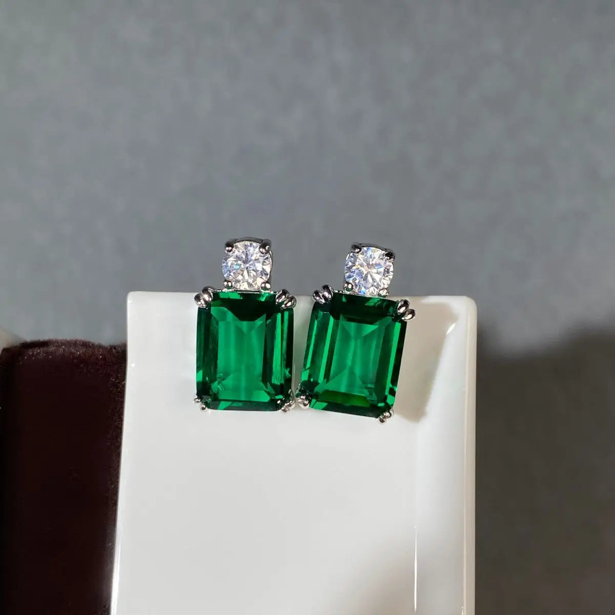 S925 Sterling Silver Necklace Set High Carbon Diamond Emerald Cut European American Cross-Border Style Hot-Selling Fine Jewelry