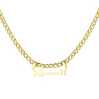 Custom Butterfly Cartoon Character Name Necklace Women Nameplate Jewelry Gold Stainless Steel Cuban Chain Initial Necklaces