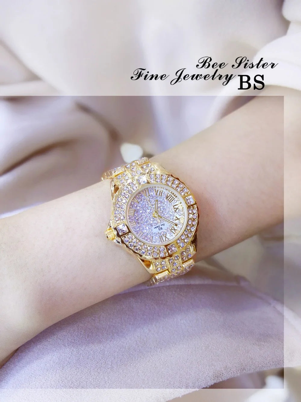 53_Femmes montres diamant or montre dames montres de luxe marque strass femmes Bracelet montres femme Relogio Feminino