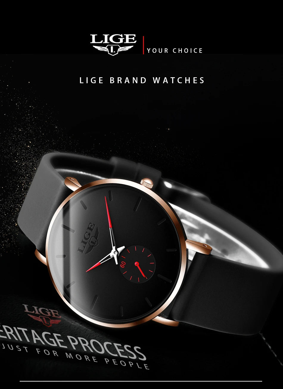 GOLENTIME Montre Homme LIGE Sport Quartz Ultra-Mince — Étanche Luxe Moderne, vue 7