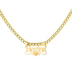 Custom Butterfly Cartoon Character Name Necklace Women Nameplate Jewelry Gold Stainless Steel Cuban Chain Initial Necklaces