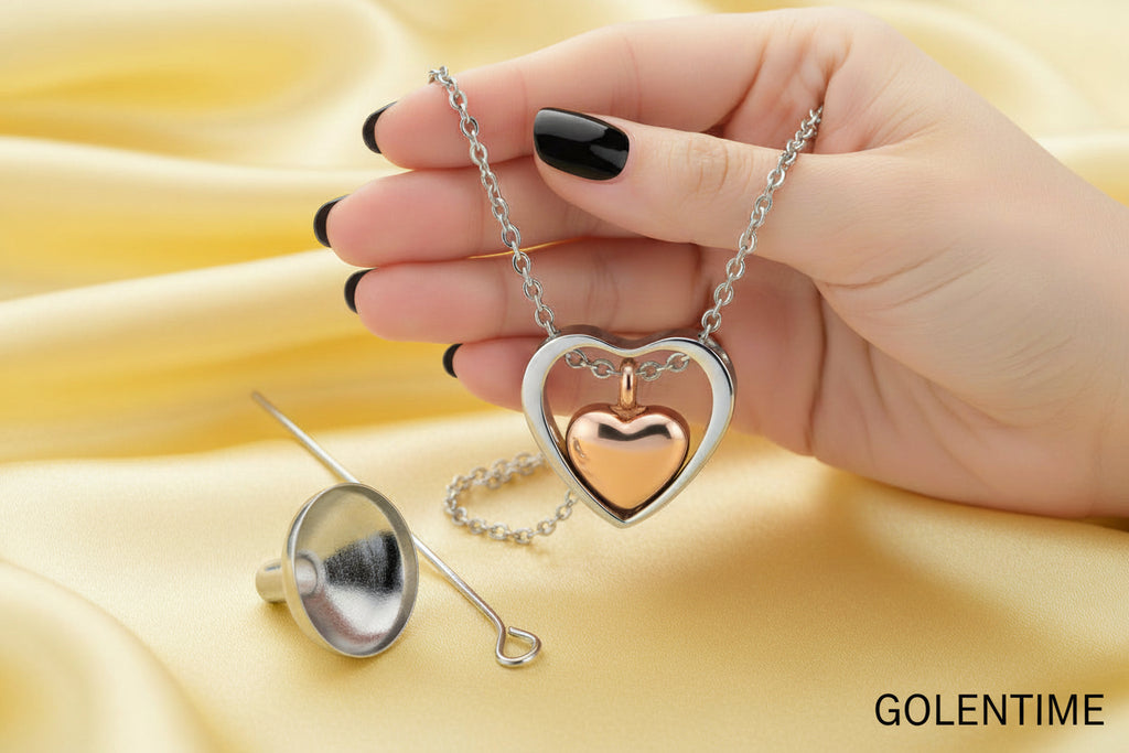 Trendy Jewelry Necklace Boutique Stainless Steel Necklace Heart Pendant Choker Necklace Commemorate Cremation Jewelry for Ashesn
