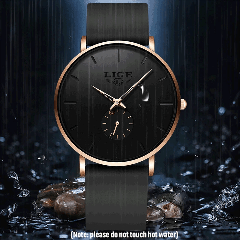 LIGE – montre de Sport pour hommes, nouvelle mode, Top marque de luxe, étanche, Simple et Ultra-mince, horloge à Quartz, boîte