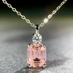 S925 Sterling Silver Necklace Set High Carbon Diamond Emerald Cut European American Cross-Border Style Hot-Selling Fine Jewelry