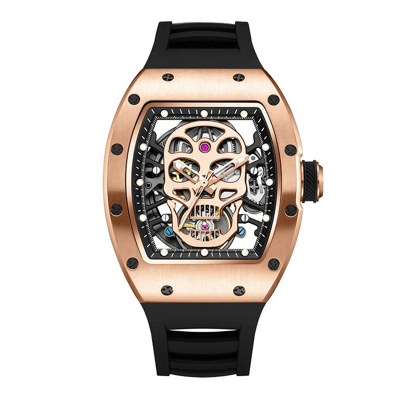 CHANCE JC-9-190G-7 Luxury Hollow Dial Automatic Watches Waterproof Sport Appearance Fashionable Skull Men Mechanical Watch