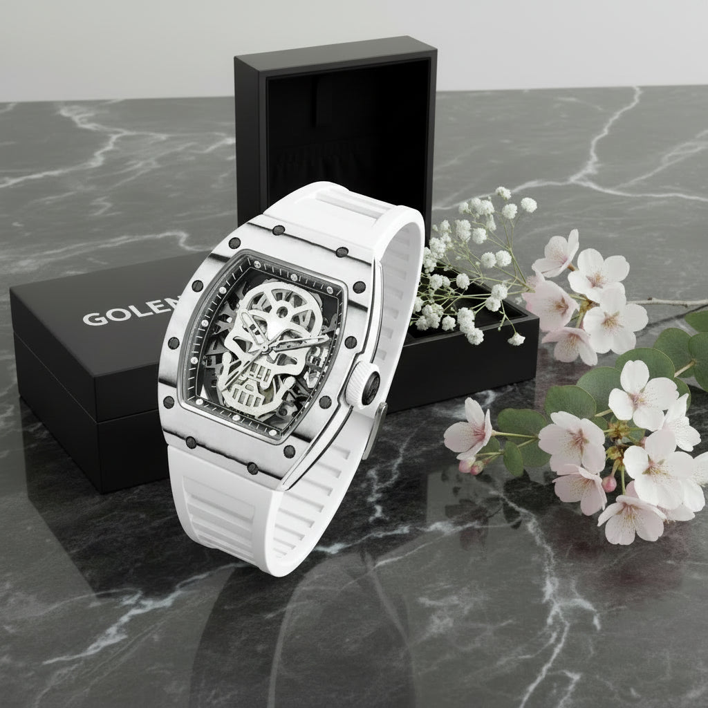 CHANCE JC-9-190G-7 Luxury Hollow Dial Automatic Watches Waterproof Sport Appearance Fashionable Skull Men Mechanical Watch
