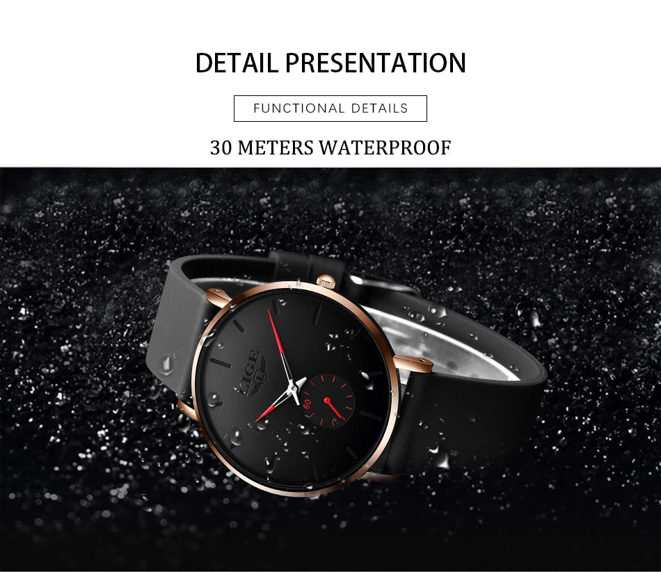 GOLENTIME Montre Homme LIGE Sport Quartz Ultra-Mince — Étanche Luxe Moderne, vue 11