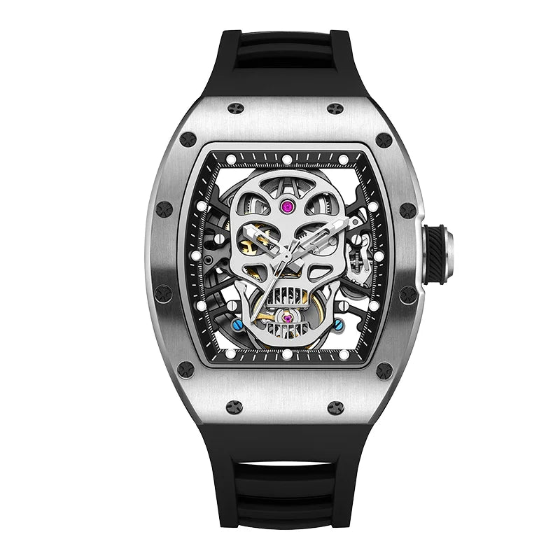 CHANCE JC-9-190G-7 Luxury Hollow Dial Automatic Watches Waterproof Sport Appearance Fashionable Skull Men Mechanical Watch