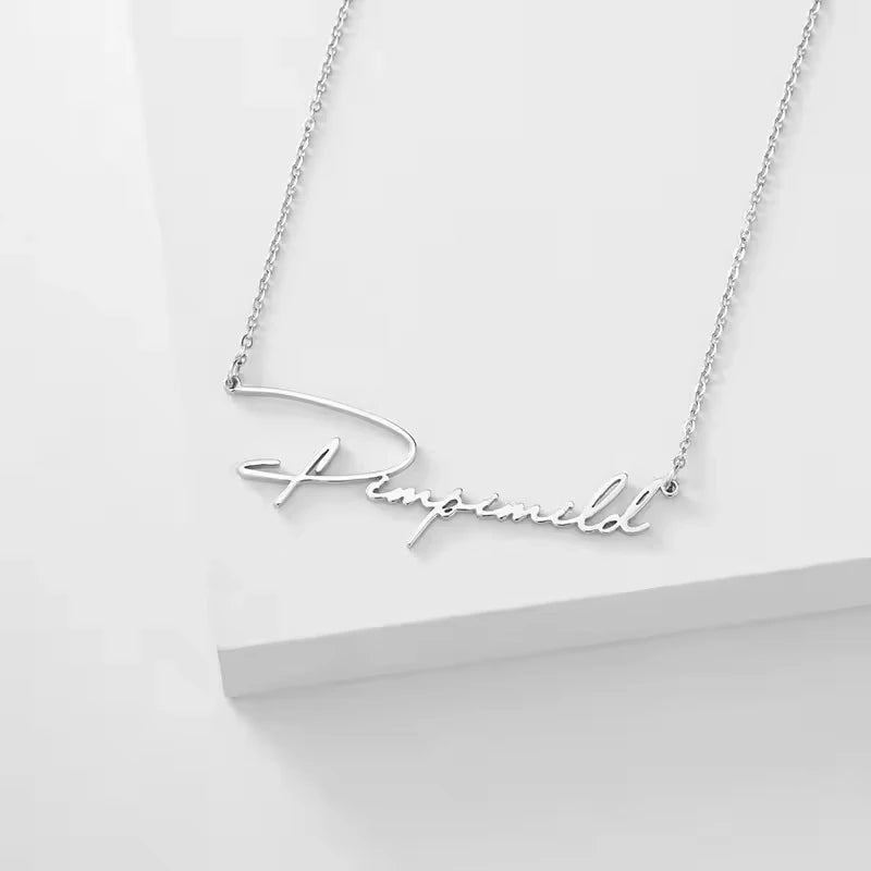 Dropshipping Custom Stainless Steel Name Necklace 14K 18K Gold Plated DIY Pendant Trendy Personalised Jewelry Set