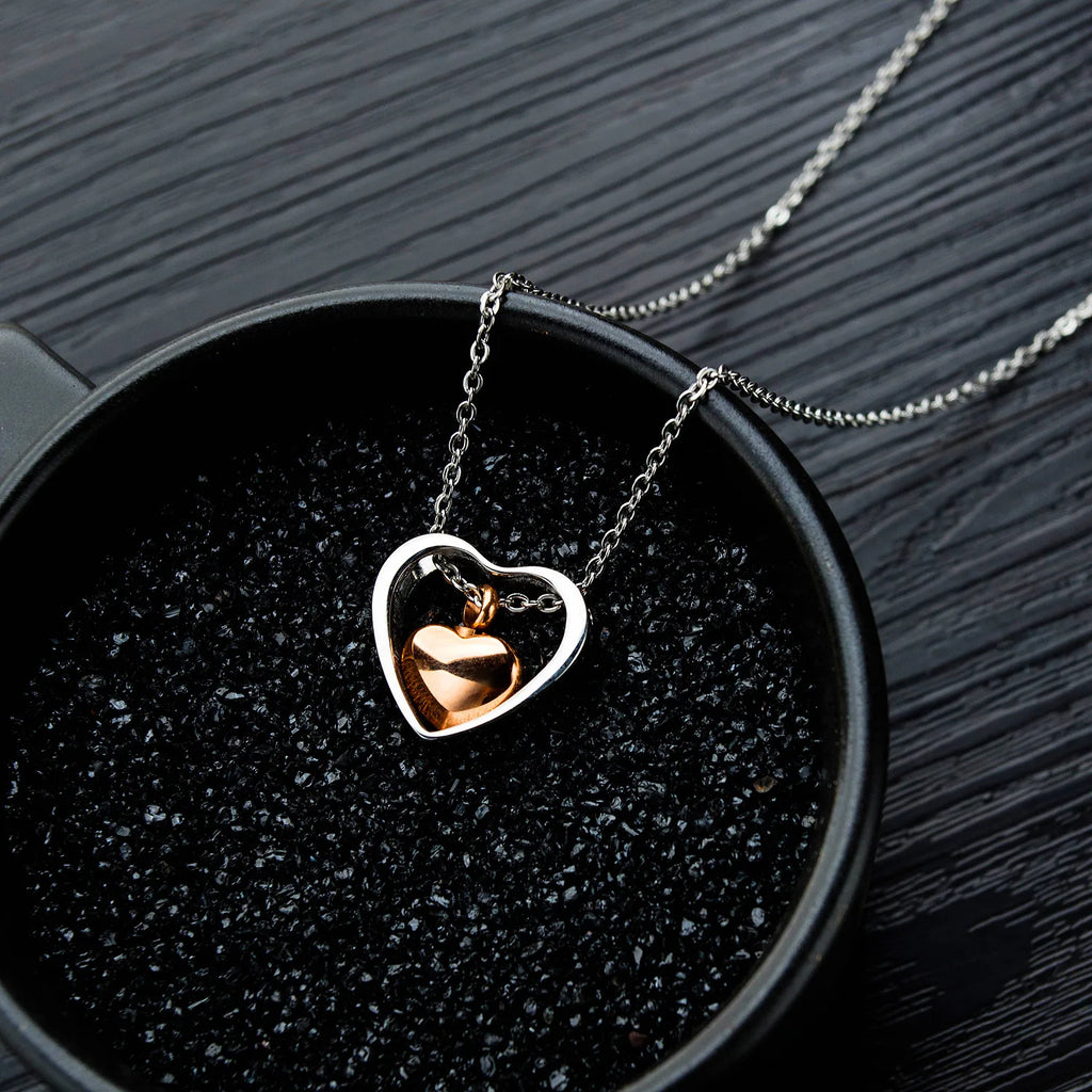 Trendy Jewelry Necklace Boutique Stainless Steel Necklace Heart Pendant Choker Necklace Commemorate Cremation Jewelry for Ashesn