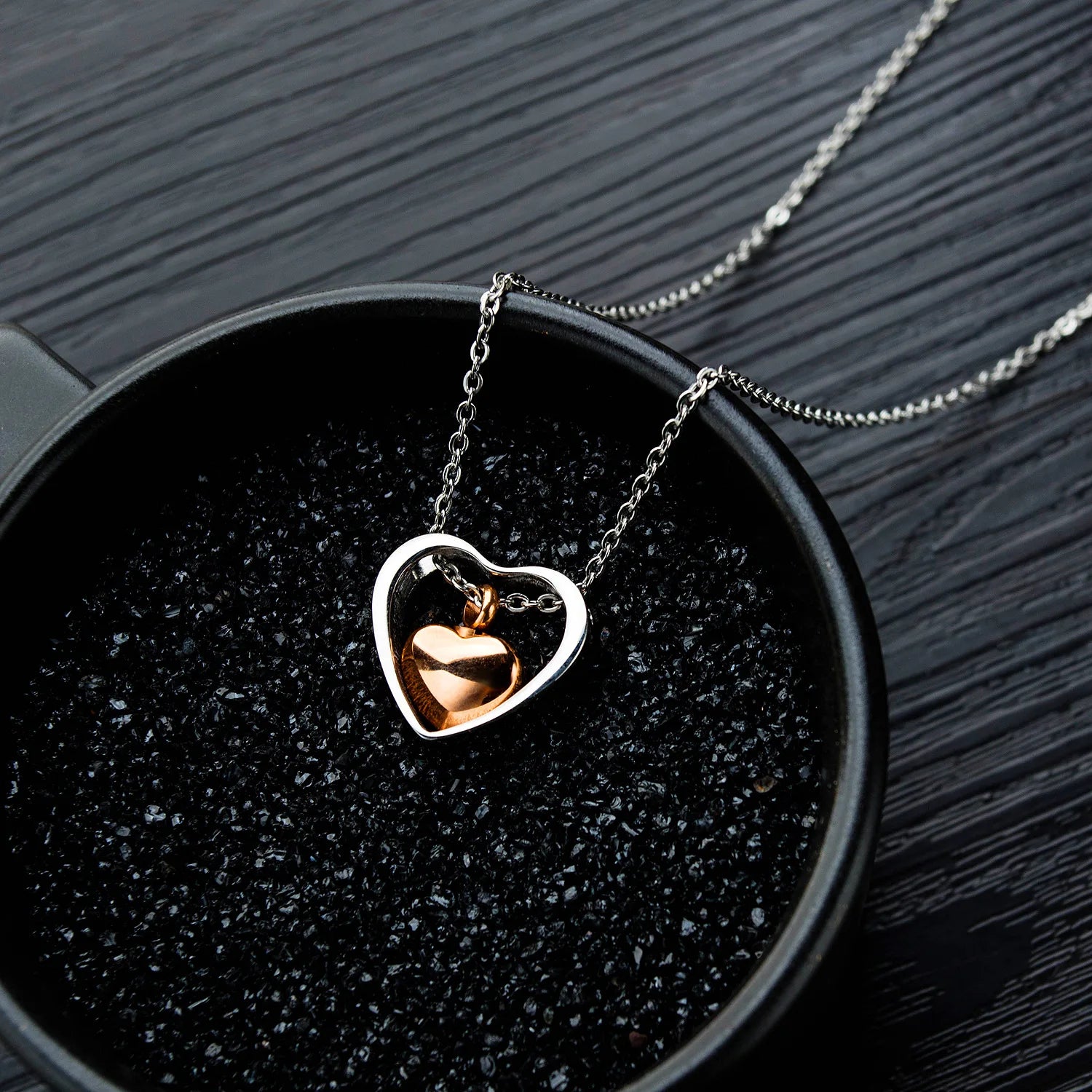 Trendy Jewelry Necklace Boutique Stainless Steel Necklace Heart Pendant Choker Necklace Commemorate Cremation Jewelry for Ashesn