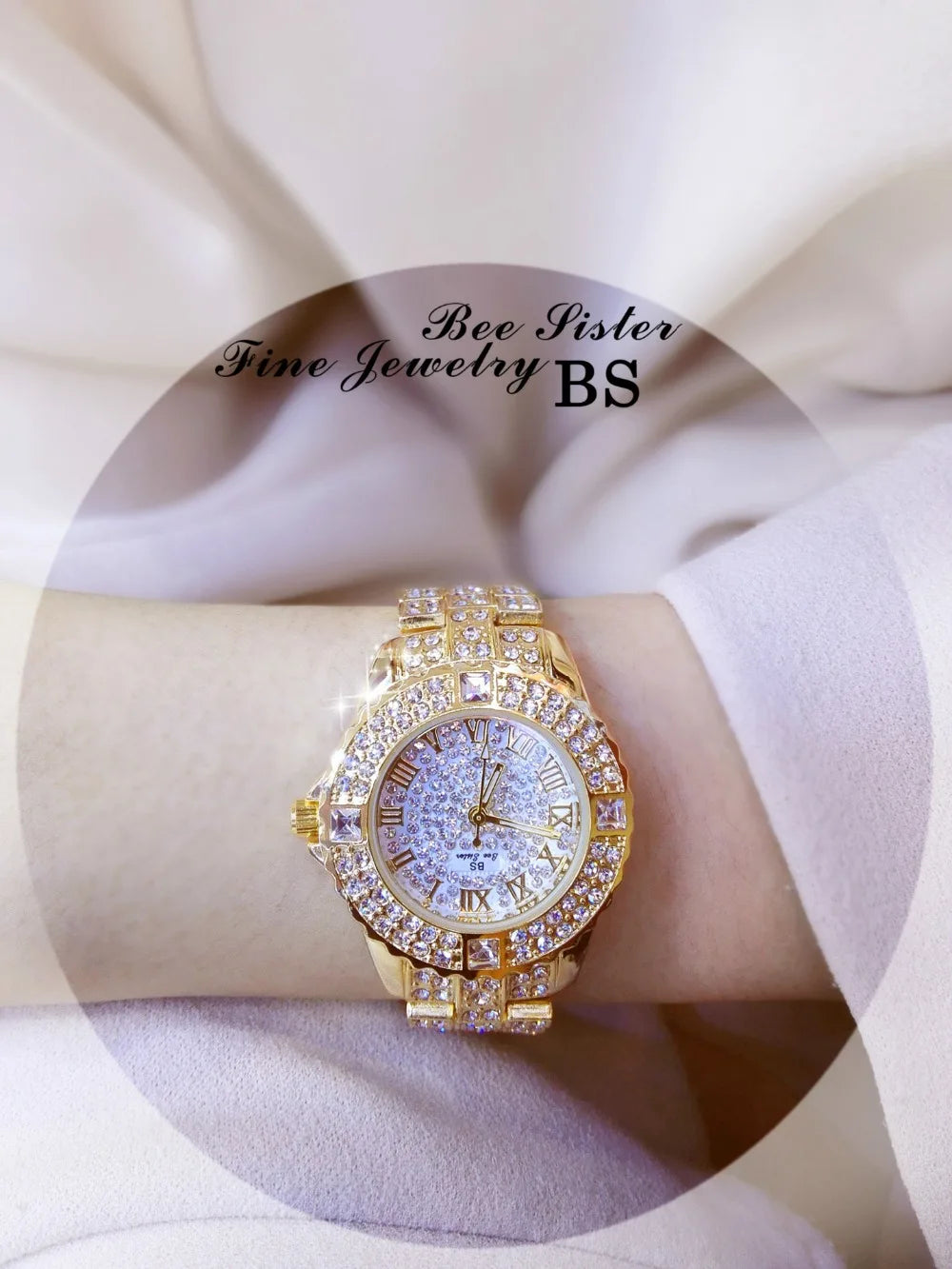 53_Femmes montres diamant or montre dames montres de luxe marque strass femmes Bracelet montres femme Relogio Feminino
