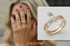Bagues en or pour femmes non ternissent, bagues de pouce en zircone cubique plaquées or 14 carats, ensemble de bagues pour femmes, bijoux