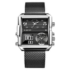 55_LIGE 2024 mode double affichage montre femmes haut de gamme de luxe créatif carré montres dames décontracté montre en or Relogio Feminino