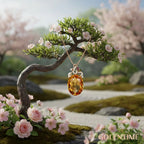 ZHFANGIYE collier classique 925 bijoux en argent avec pendentif ovale en pierre précieuse de Zircon citrine pour les femmes cadeaux de promesse de fête de mariage